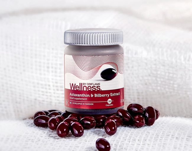 Astaxantina e Extrato de Mirtilo Wellness da Oriflame