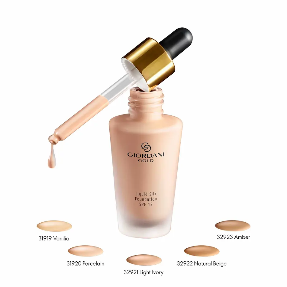 Base de Cor com FPS 12 Liquid Silk Giordani Gold