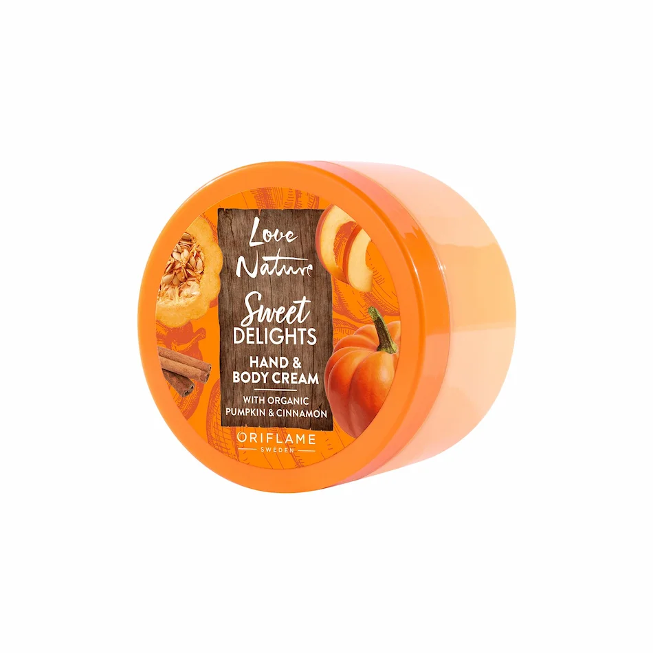 Creme de Mãos e Corpo com Abóbora e Canela Biológicas Sweet Delights Love Nature