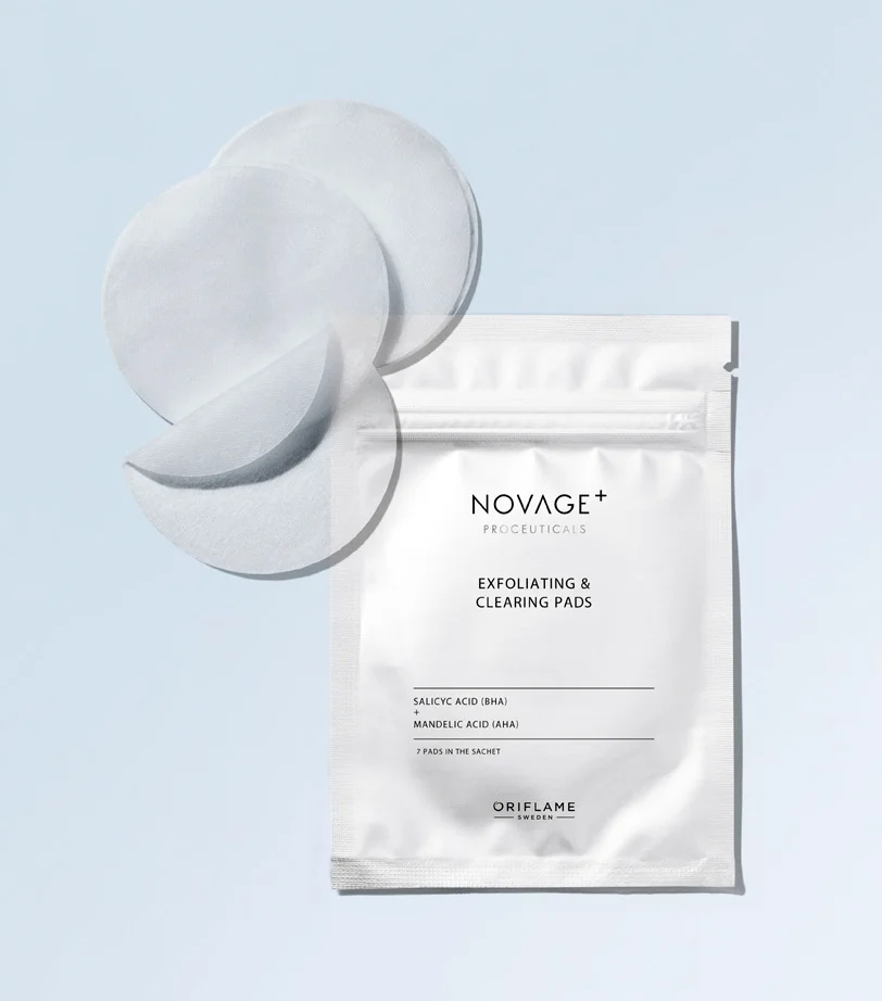 Discos Esfoliantes e de Limpeza AHA e BHA Proceuticals Novage+ da Oriflame