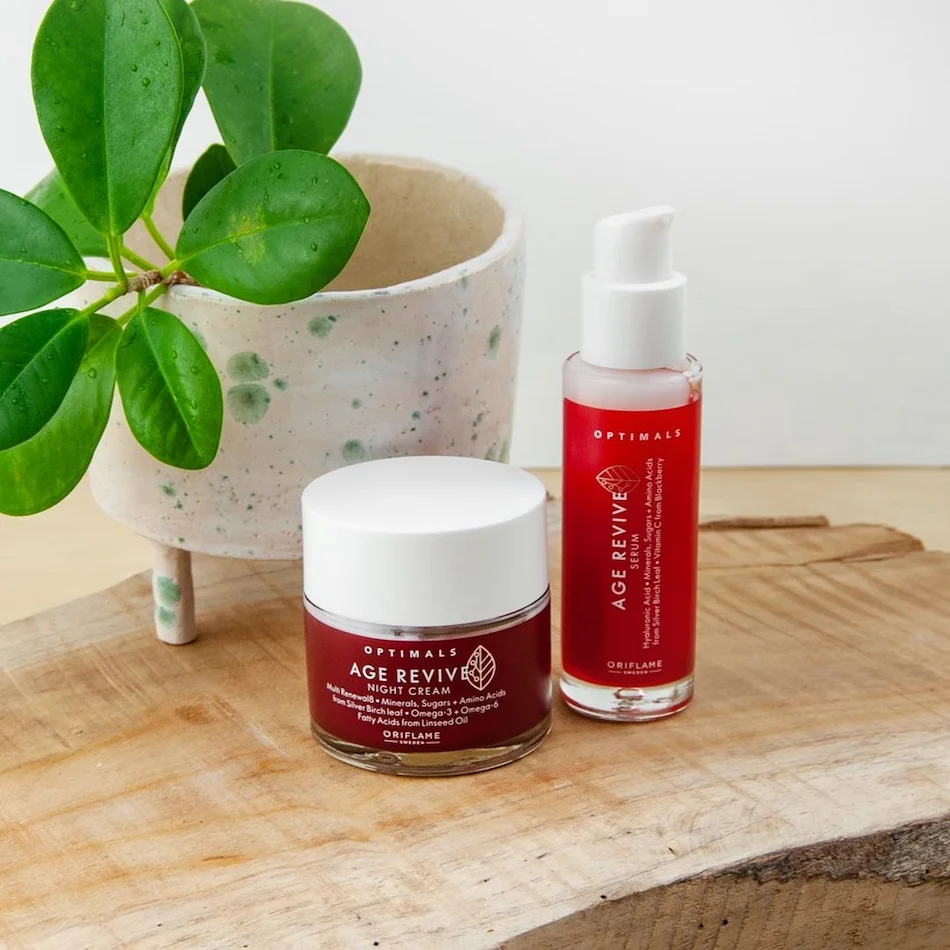 Creme de Noite e Sérum Age Revive Optimals