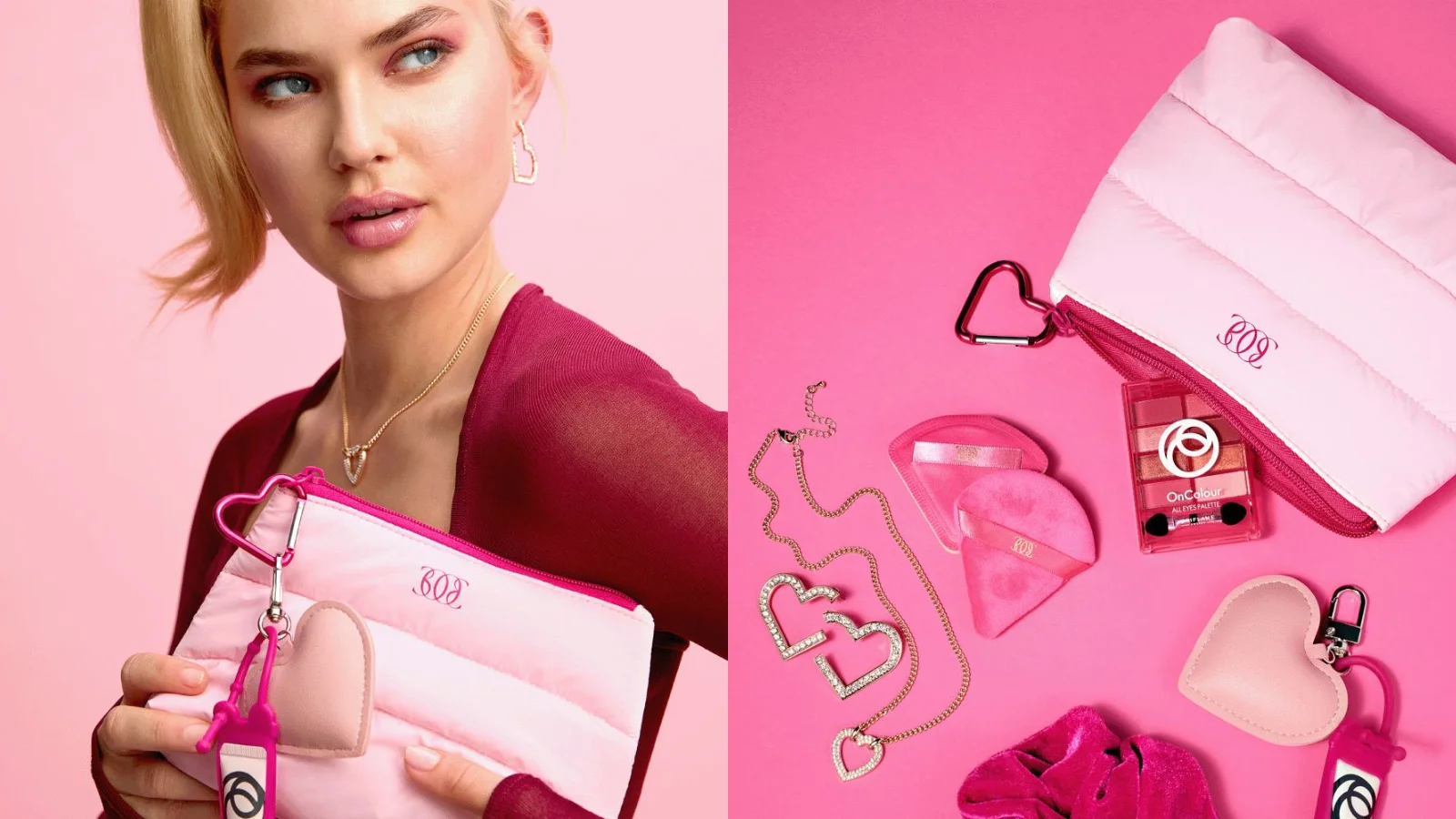 Nécessaire de maquilhagem rosa