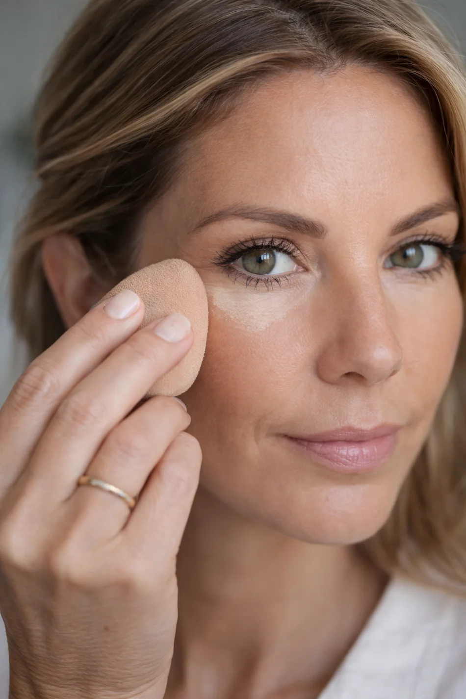 Aplicar esponja pele madura