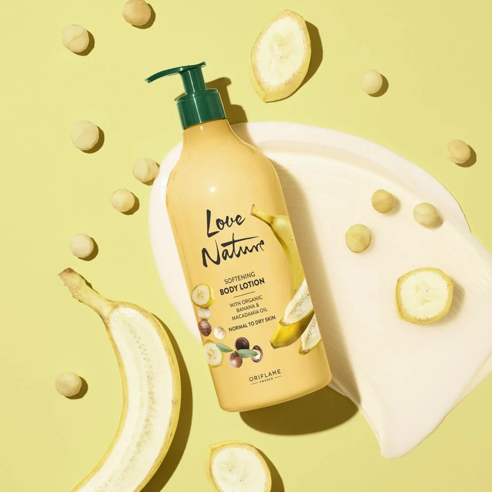 Banana, macadâmia e uma fragrância cremosa que cheira a cuidado